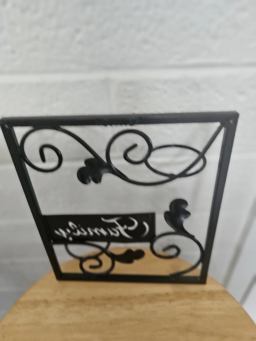 Black Metal Family Wall Candle Holder Scrollwork Rustic Farmhouse Home Decor